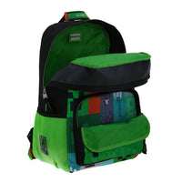 MOCHILA MINECRAFT NEGRO/VERDE
