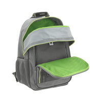 MOCHILA PRIMARIA CH GRIS CIERRE NEON
