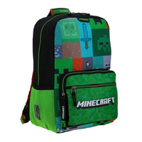 MOCHILA MINECRAFT NEGRO/VERDE
