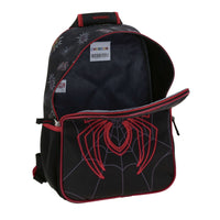 MOCHILA KINDER MILES MORALES NEGRA CON ARAÑA ROJA
