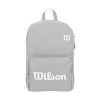 MOCHILA JUVENIL CON PORTA LAP GRIS LETRAS BLANCAS
