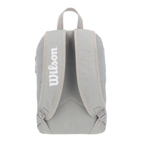 MOCHILA JUVENIL CON PORTA LAP GRIS LETRAS BLANCAS
