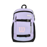MOCHILA JUVENIL WILSON MORADA LETRAS ROSA
