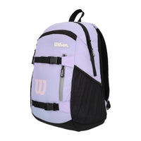 MOCHILA JUVENIL WILSON MORADA LETRAS ROSA
